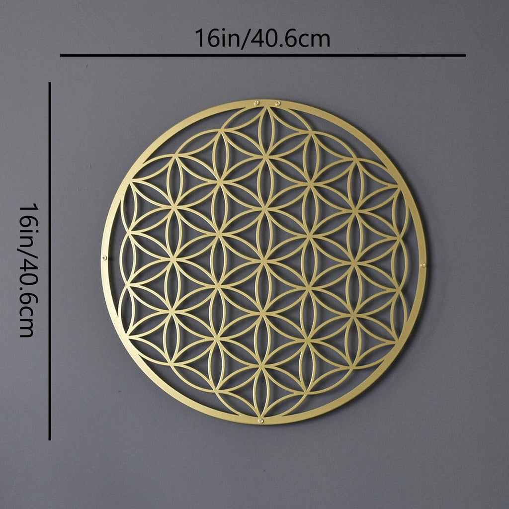 Gold Flower of Life metal wall art, image 6 of 6