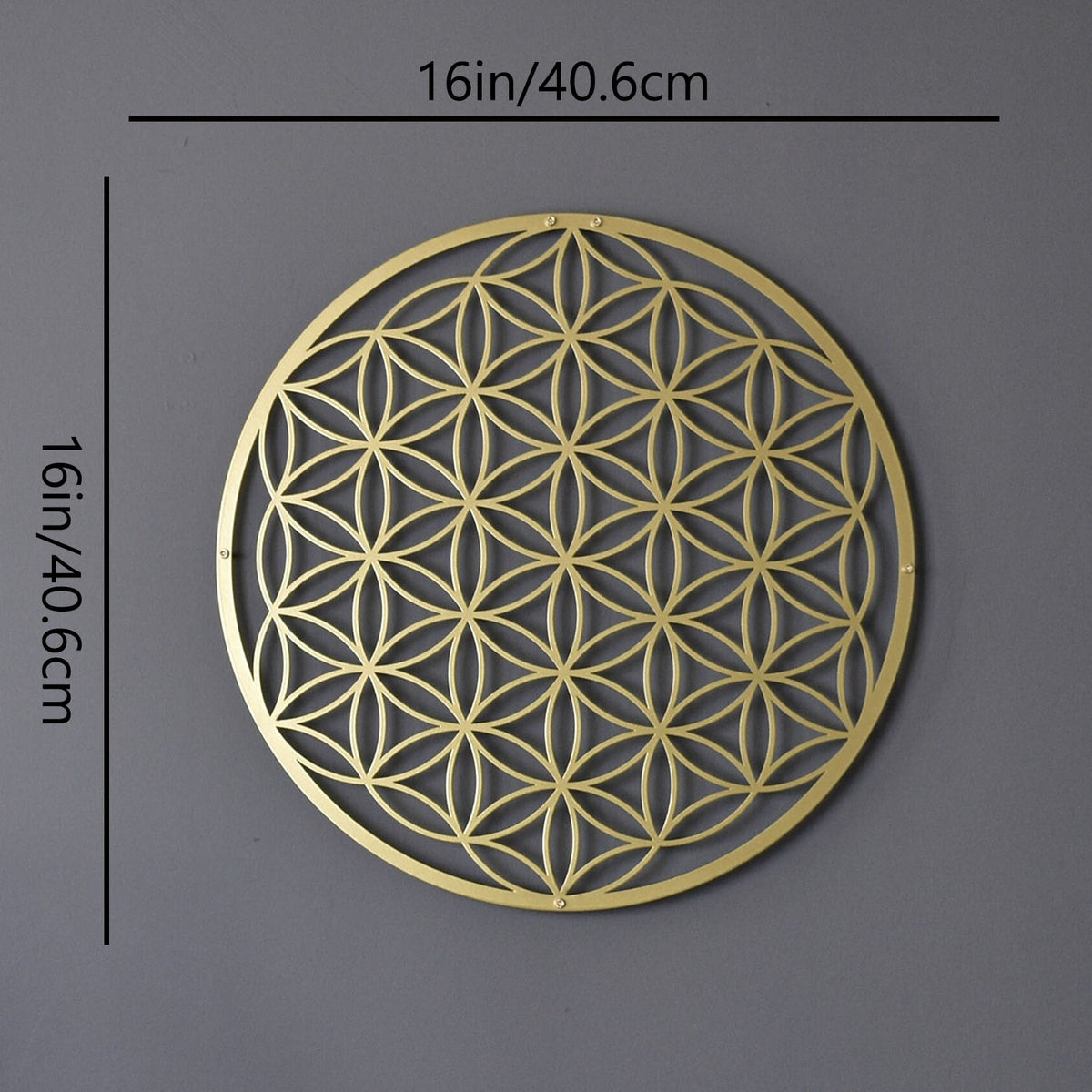 Gold Flower of Life metal wall art, image 6 of 6