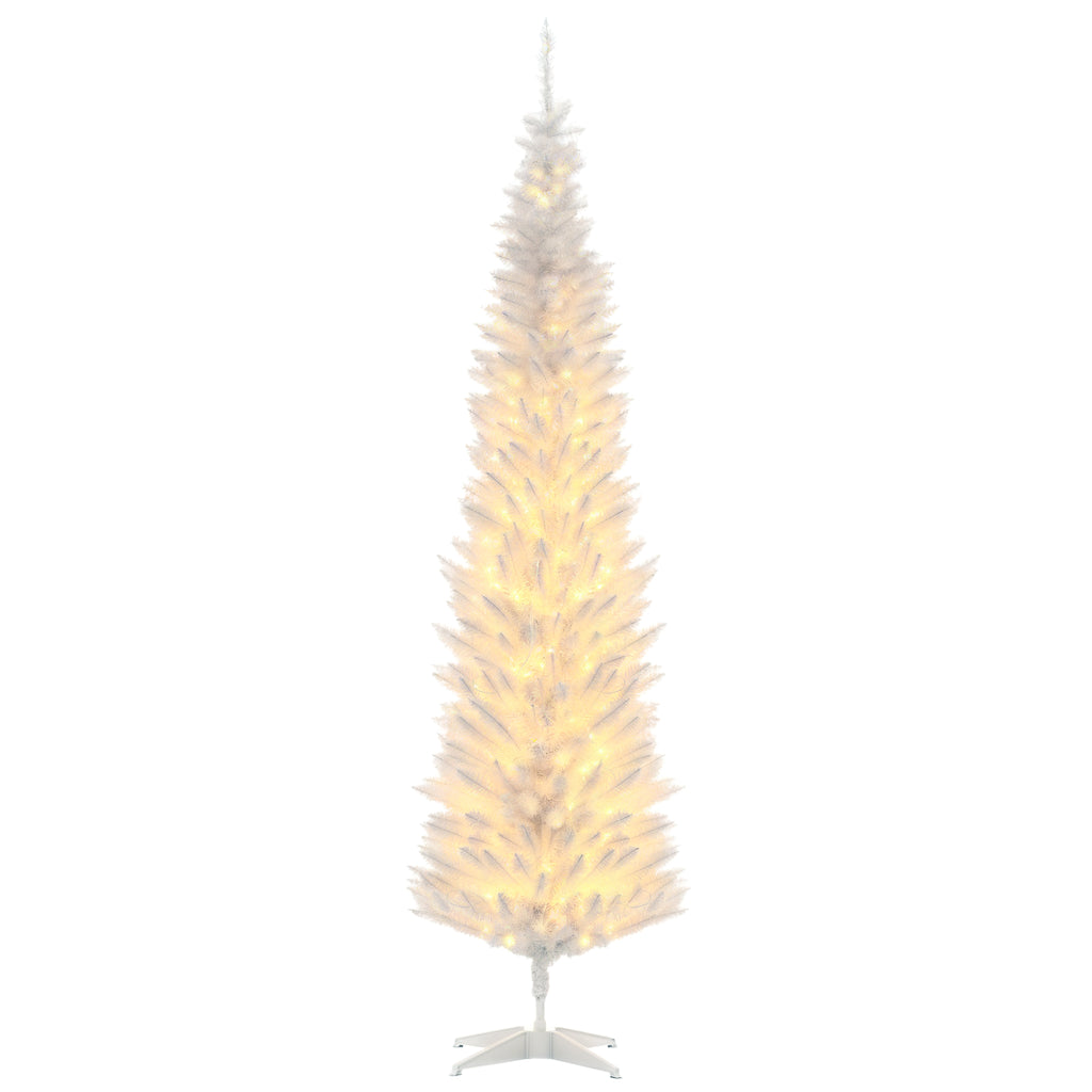 Pre-lit white pencil Christmas tree, 7 ft, image 1 of 3