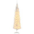 Pre-lit white pencil Christmas tree, 7 ft, image 1 of 3