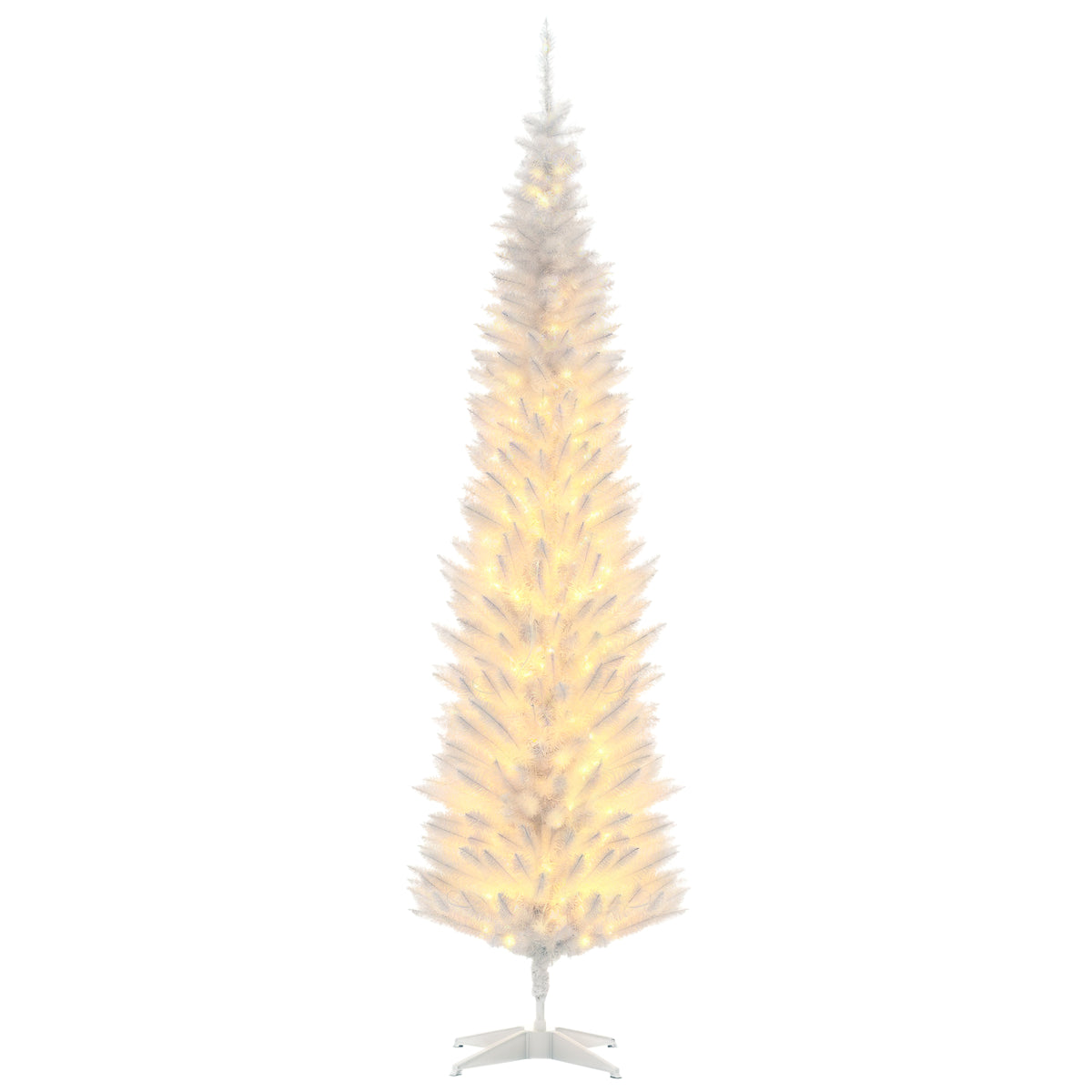 Pre-lit white pencil Christmas tree, 7 ft, image 1 of 3