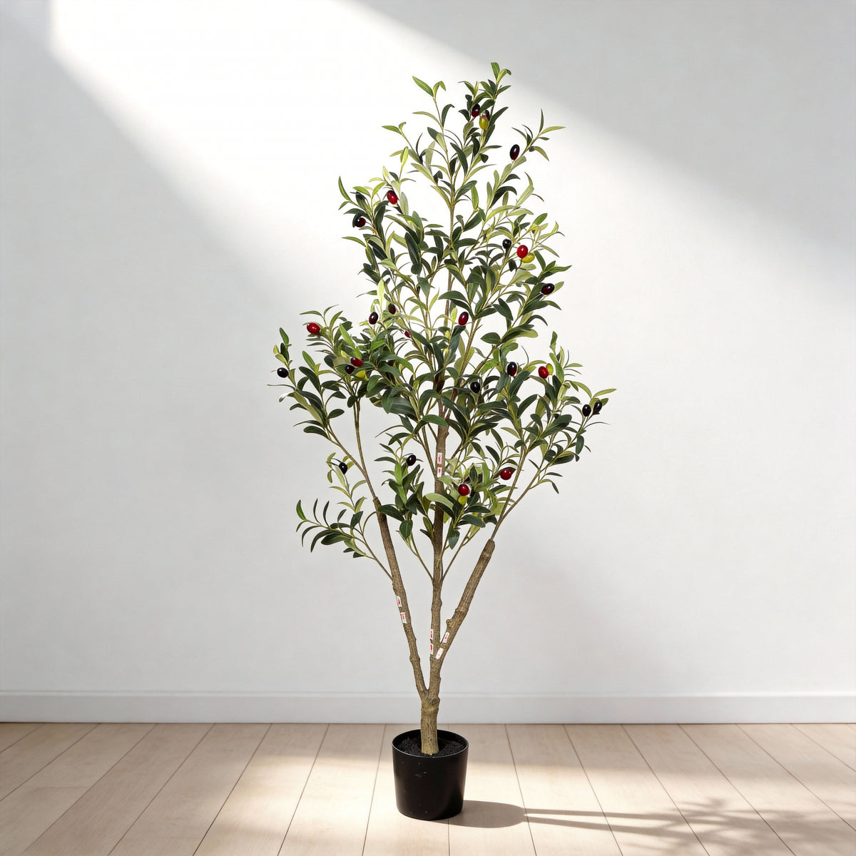 Artificial olive tree, 5 ft, in a black pot