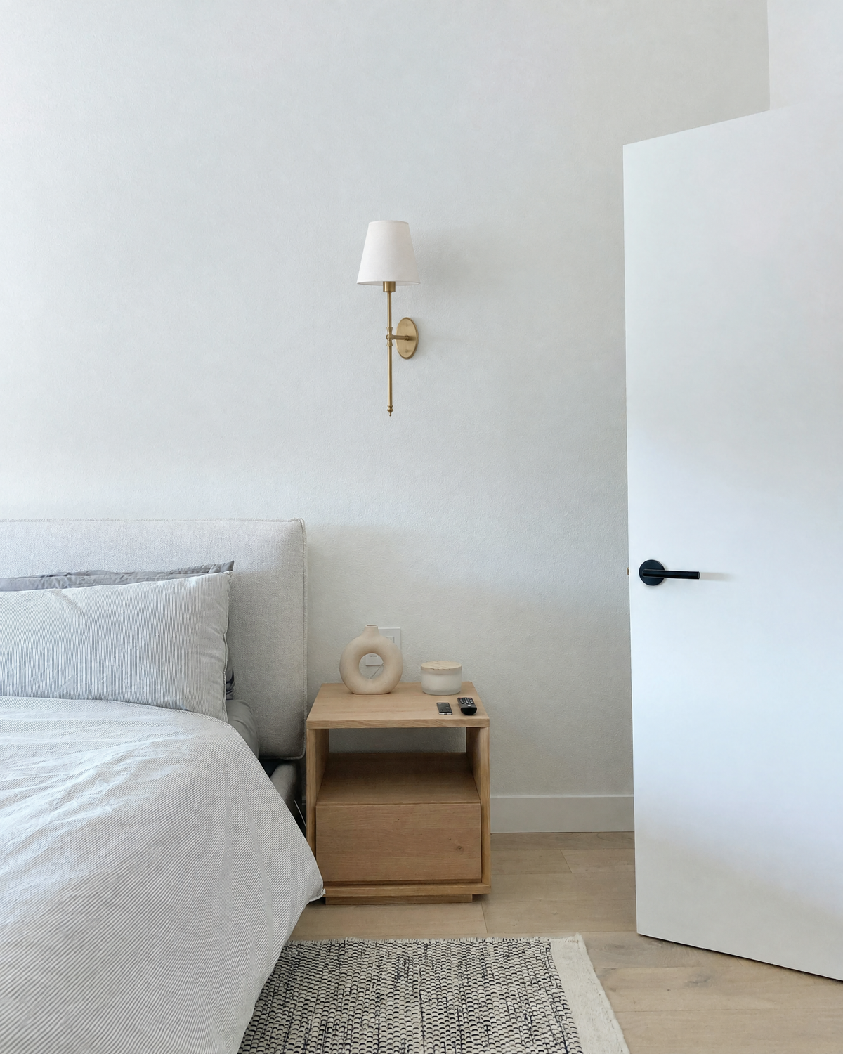 Battery-Operated Wall Sconces, Set of 2, Gold with Remote in a real room, wider view
