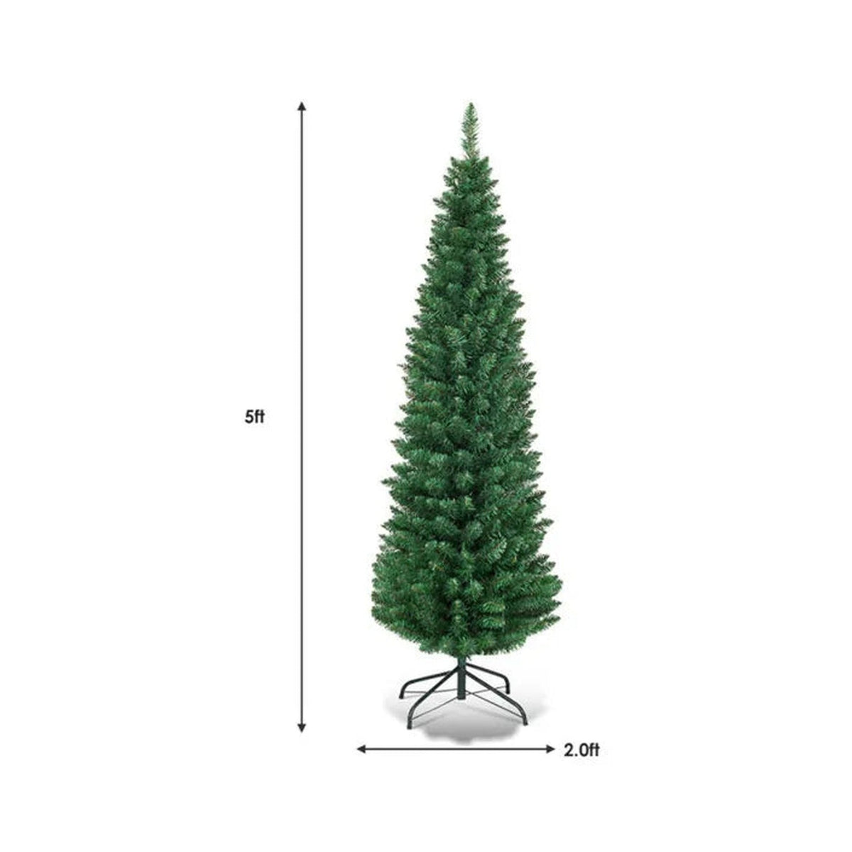 Slim Pencil Christmas Tree, 5 ft, 220 Branch Tips