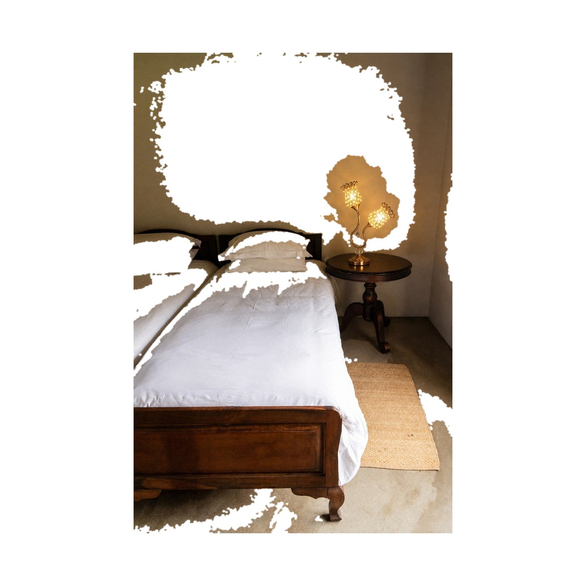 Rose Gold Tulip Two-Light Table Lamp with Clear Acrylic Beads