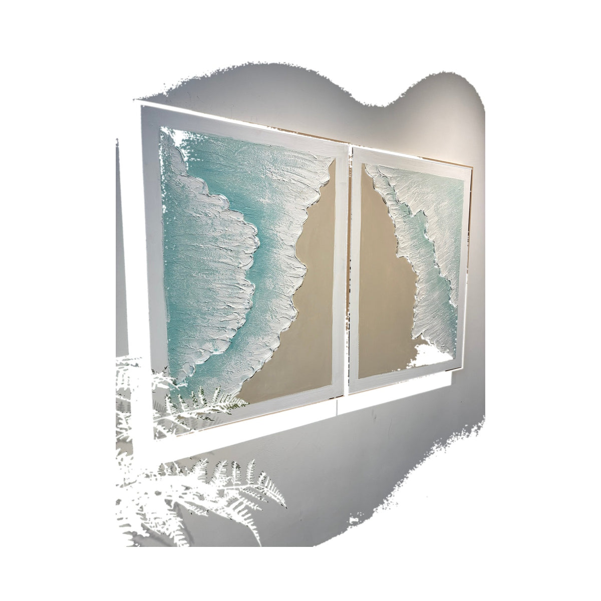 Ocean Wave Textured Canvas Art, Set of 2, Framed, 24 x 32 in